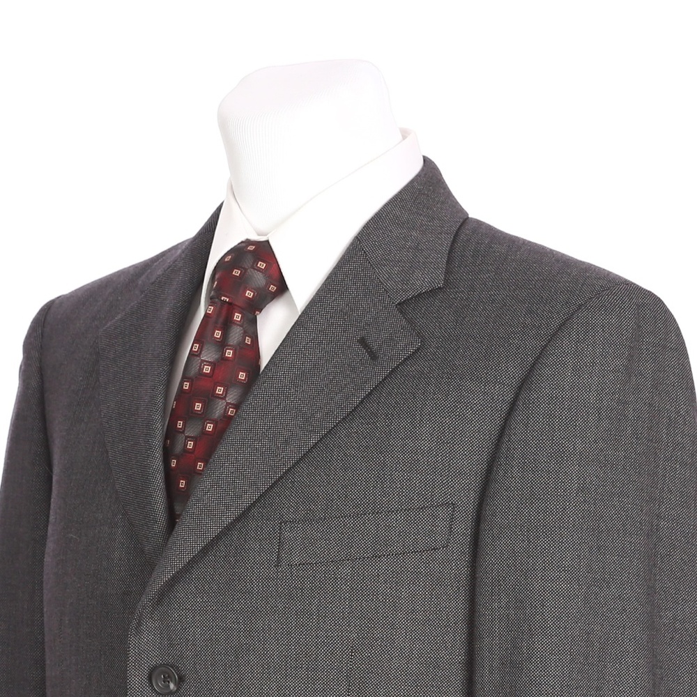 TM Lewin Three Button Solid Gray 42L Sport Coat